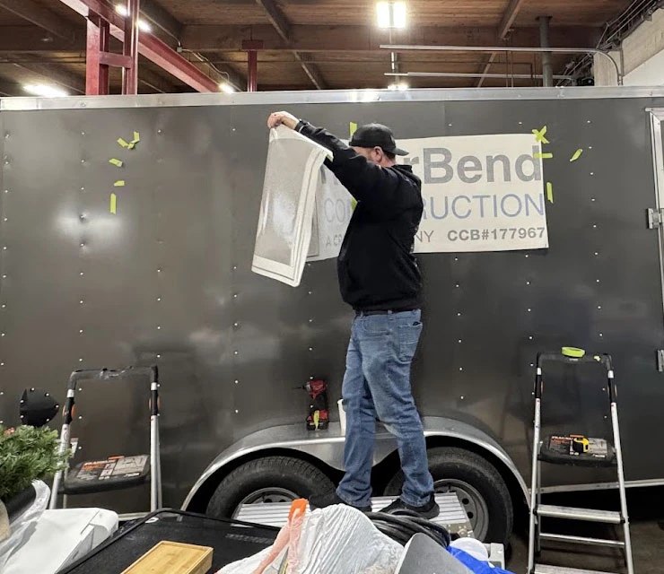Old vehicle wrap removal at the Blue Rose Auto shop in Springfield, OR