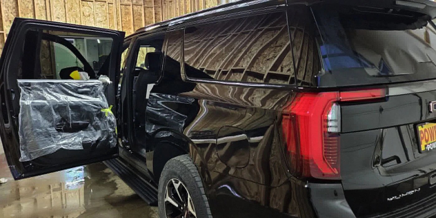 Vinyl wrap on a van completed in the same shop visit near Main St, Springfield, OR